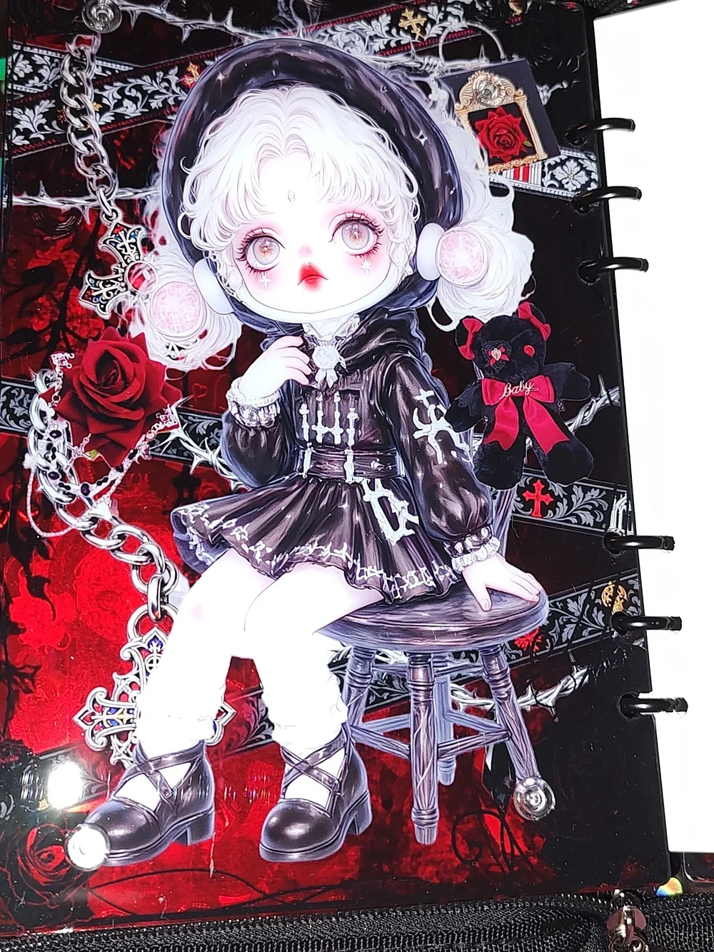 New! A5 Skullpanda Acrylic Shaker Notebook With Cover And Paper